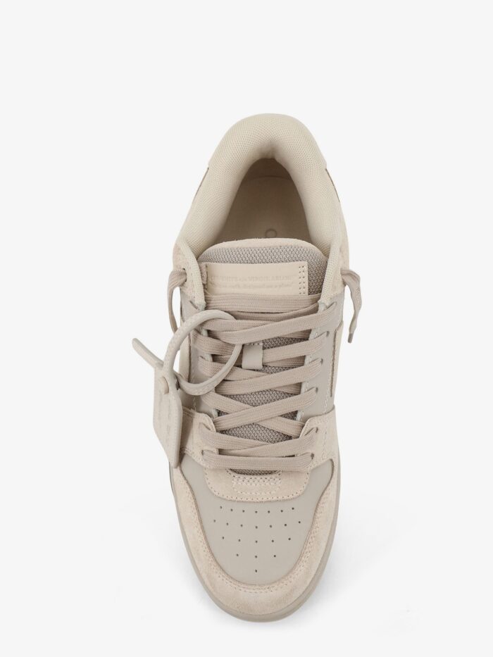 Off-White Out Of Office Suede And Leather Sneakers With Iconic Logo On The Side