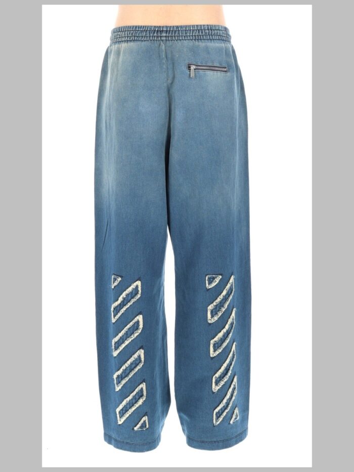 Off-white PANTALONE SPORTIVO "DISTRESS DIAG SLOUCHY"