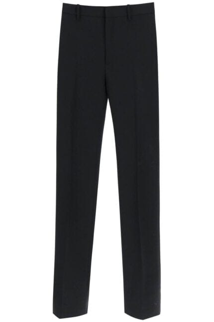 Off-white Slim Tailored Pants With Zippered Ankle