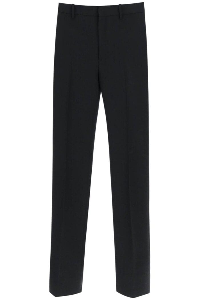 Off-white Slim Tailored Pants With Zippered Ankle