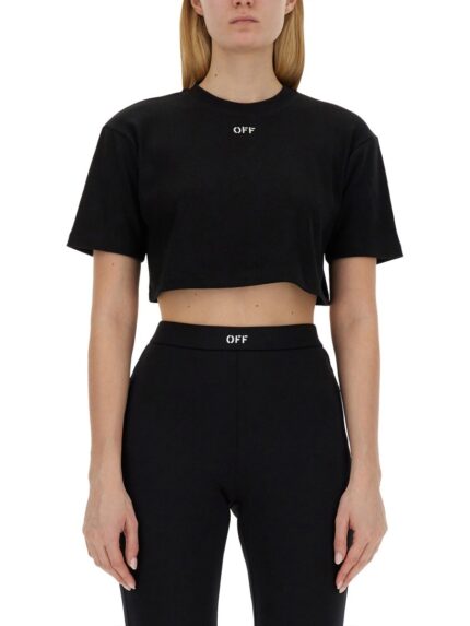 Off-white T-SHIRT CROPPED A COSTE