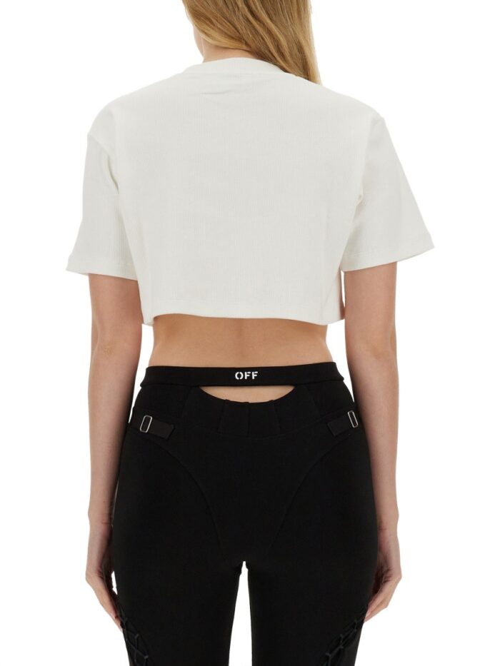 Off-white T-SHIRT CROPPED A COSTE