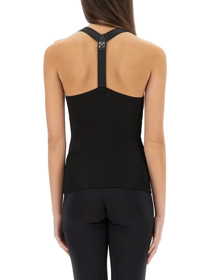 Off-white VISCOSE TOP WITH LOGO