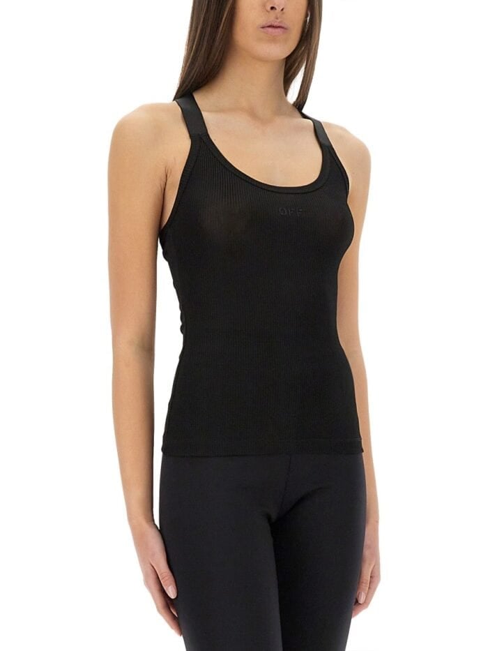 Off-white VISCOSE TOP WITH LOGO