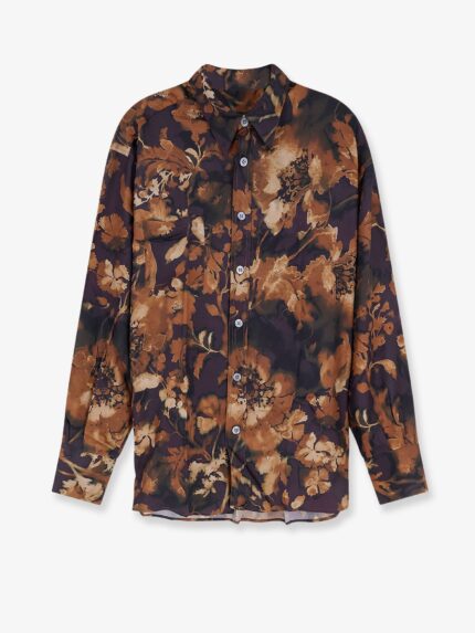 ON ME THE SHIRT Viscose Shirt With Floral Pattern