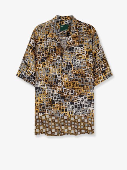 ON ME THE SHIRT Viscose Shirt With Geometric Pattern