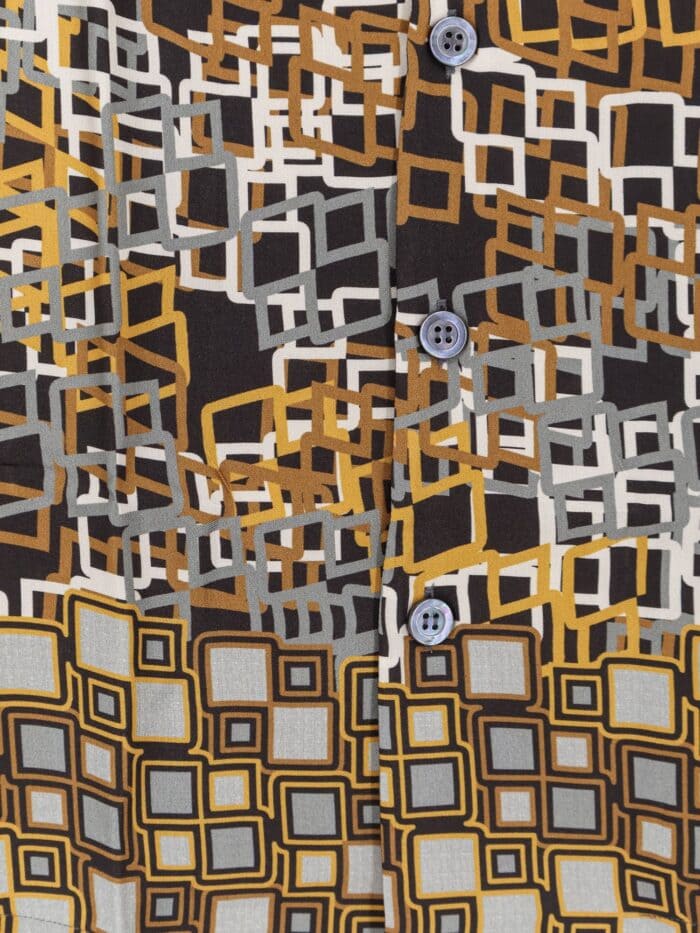 ON ME THE SHIRT Viscose Shirt With Geometric Pattern