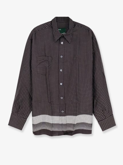 ON ME THE SHIRT Viscose Shirt With Geometric Pattern