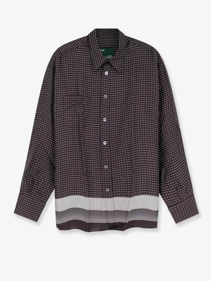 ON ME THE SHIRT Viscose Shirt With Geometric Pattern