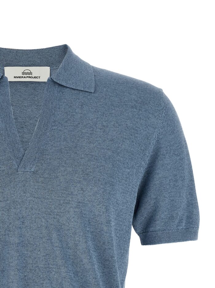 RIVIERA PROJECT Open Collar Polo Shirt