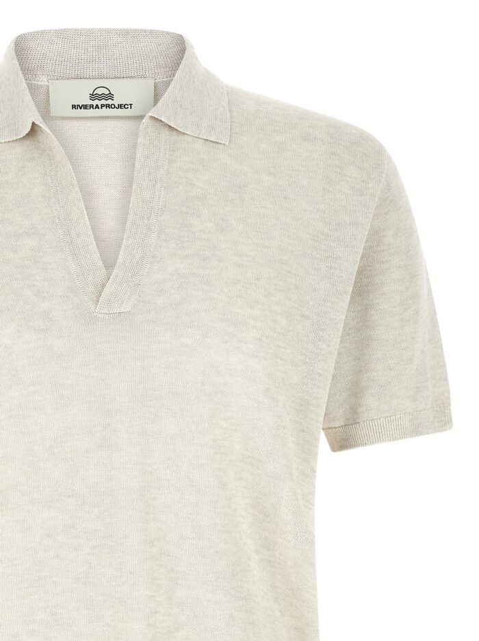 RIVIERA PROJECT Open Collar Polo Shirt