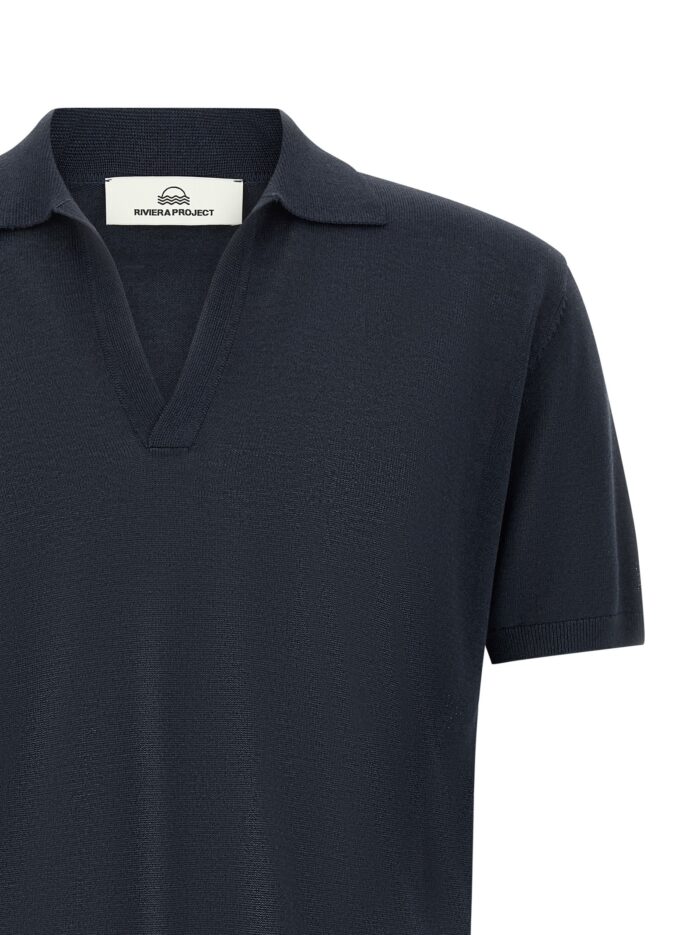 RIVIERA PROJECT Open Collar Polo Shirt