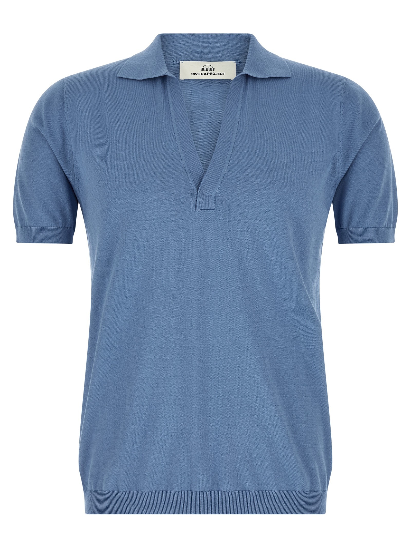 RIVIERA PROJECT Open Collar Polo Shirt
