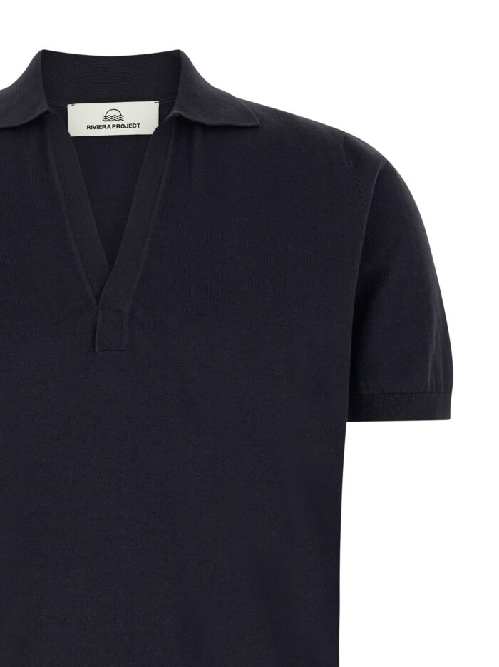 RIVIERA PROJECT Open Collar Polo Shirt