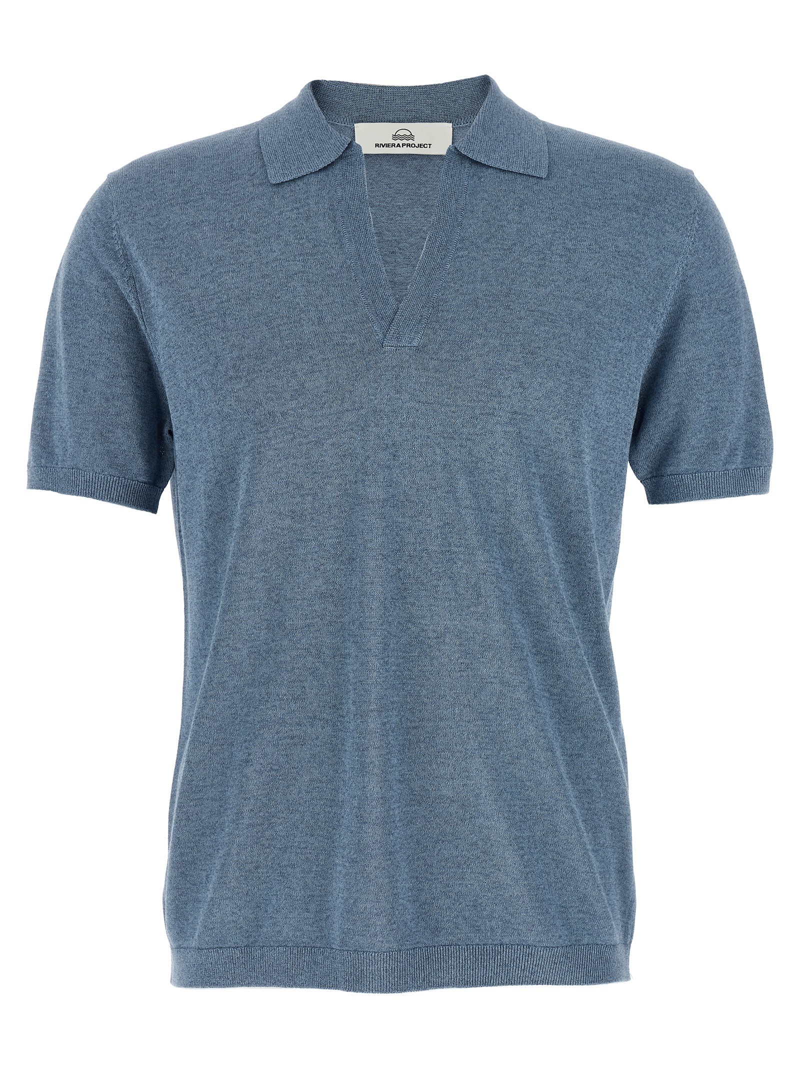 RIVIERA PROJECT Open Collar Polo Shirt