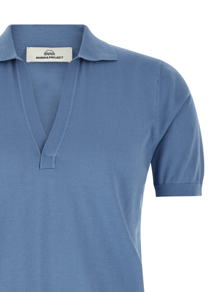 RIVIERA PROJECT Open Collar Polo Shirt