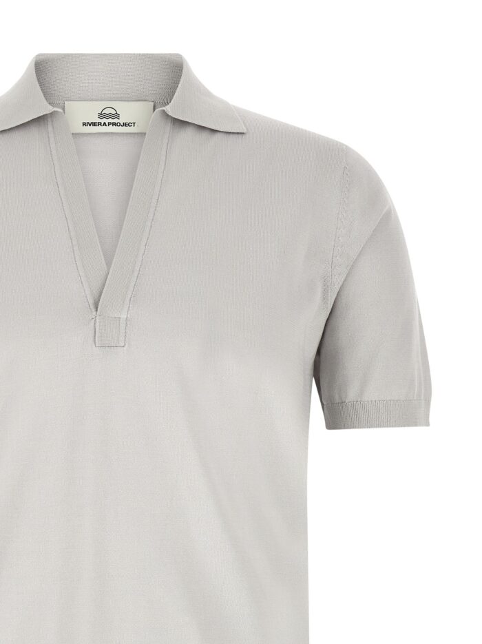 RIVIERA PROJECT Open Collar Polo Shirt
