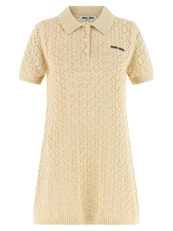 miu miu openwork cotton dress Miu Miu Openwork Cotton Dress