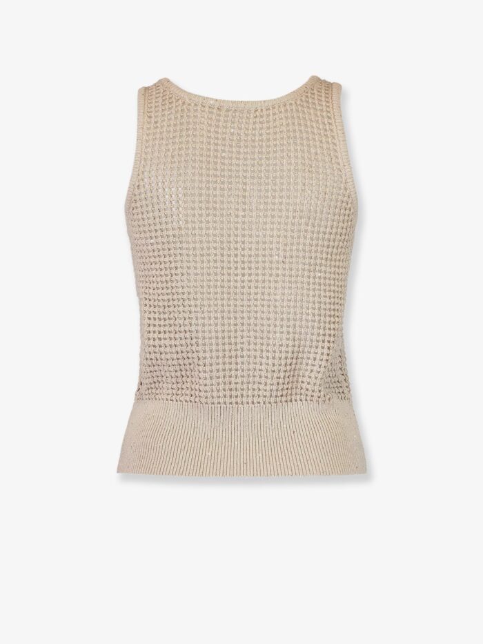 Brunello Cucinelli Openwork Cotton Knit Top