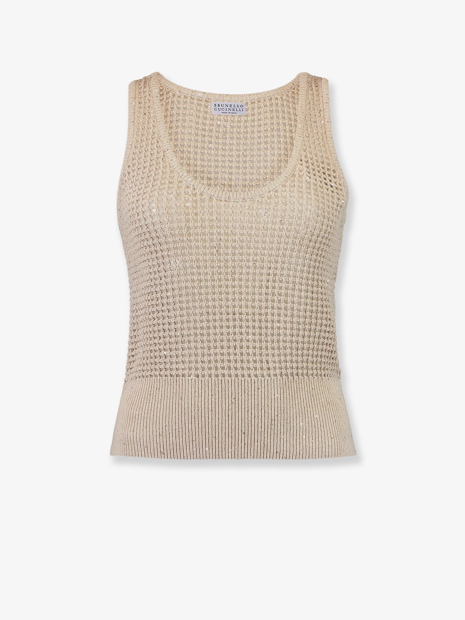 Brunello Cucinelli Openwork Cotton Knit Top