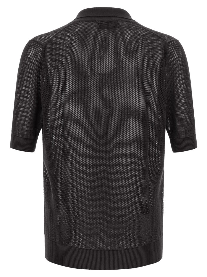 RIVIERA PROJECT Openwork Cotton Polo Shirt