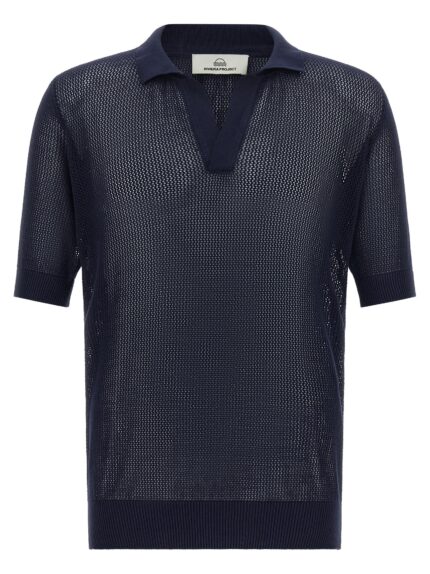RIVIERA PROJECT Openwork Cotton Polo Shirt
