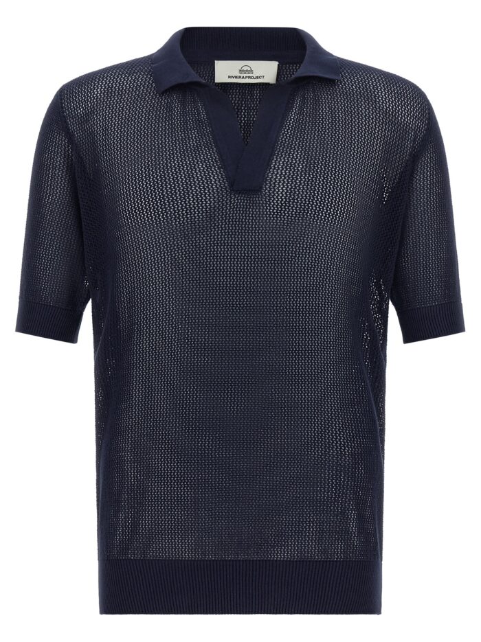 RIVIERA PROJECT Openwork Cotton Polo Shirt