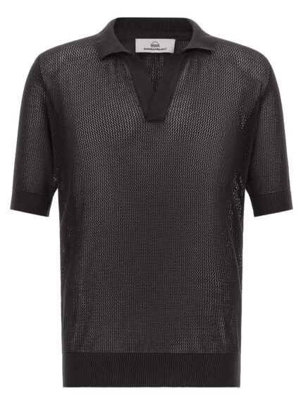 RIVIERA PROJECT Openwork Cotton Polo Shirt
