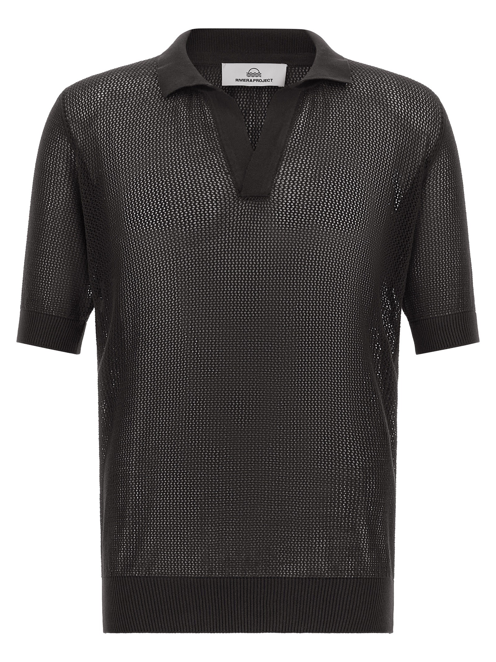 RIVIERA PROJECT Openwork Cotton Polo Shirt
