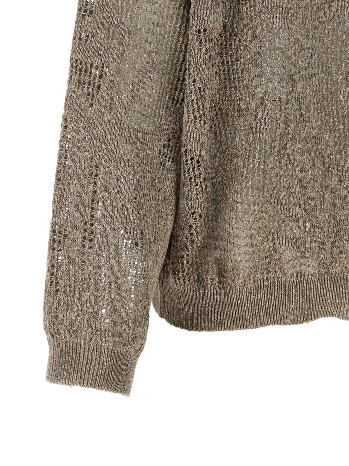 Brunello Cucinelli Openwork Hooded Sweater