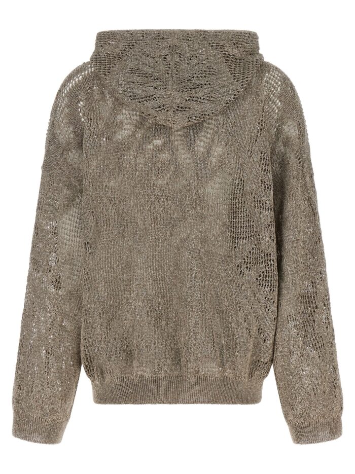 Brunello Cucinelli Openwork Hooded Sweater