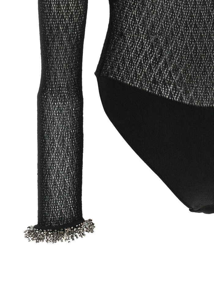 SELF PORTRAIT Openwork Knitted Bodysuit