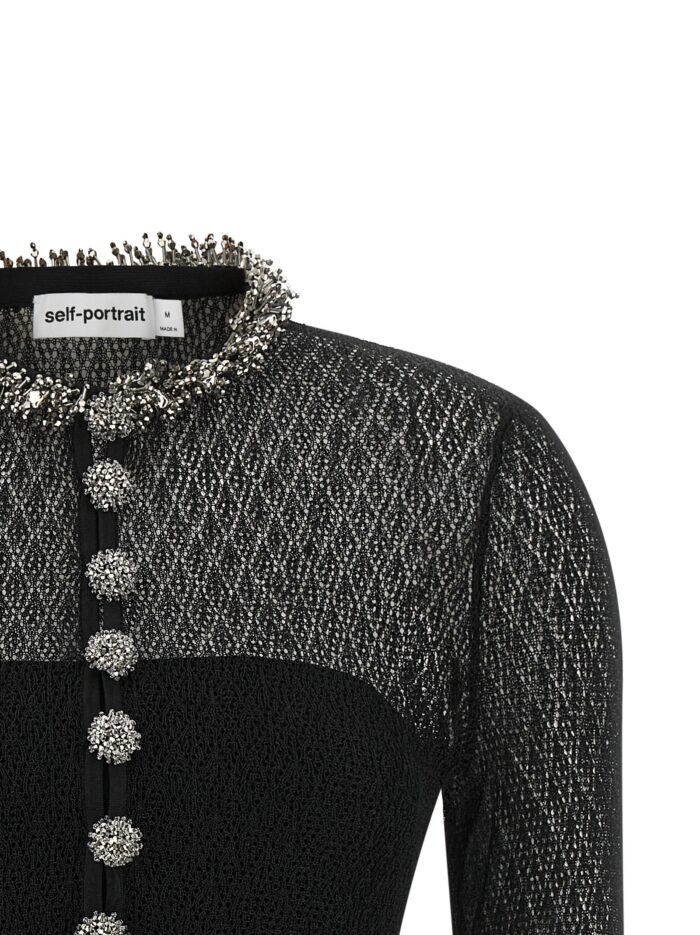 SELF PORTRAIT Openwork Knitted Bodysuit
