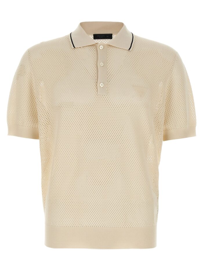 prada openwork polo shirt PRADA Openwork Polo Shirt
