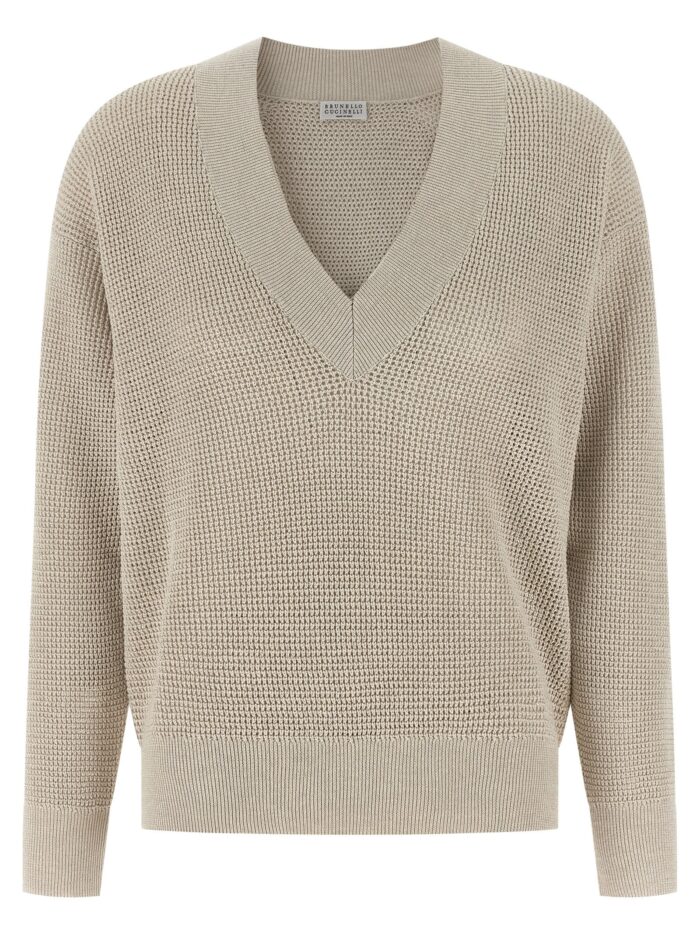 brunello cucinelli openwork sweater Brunello Cucinelli Openwork Sweater