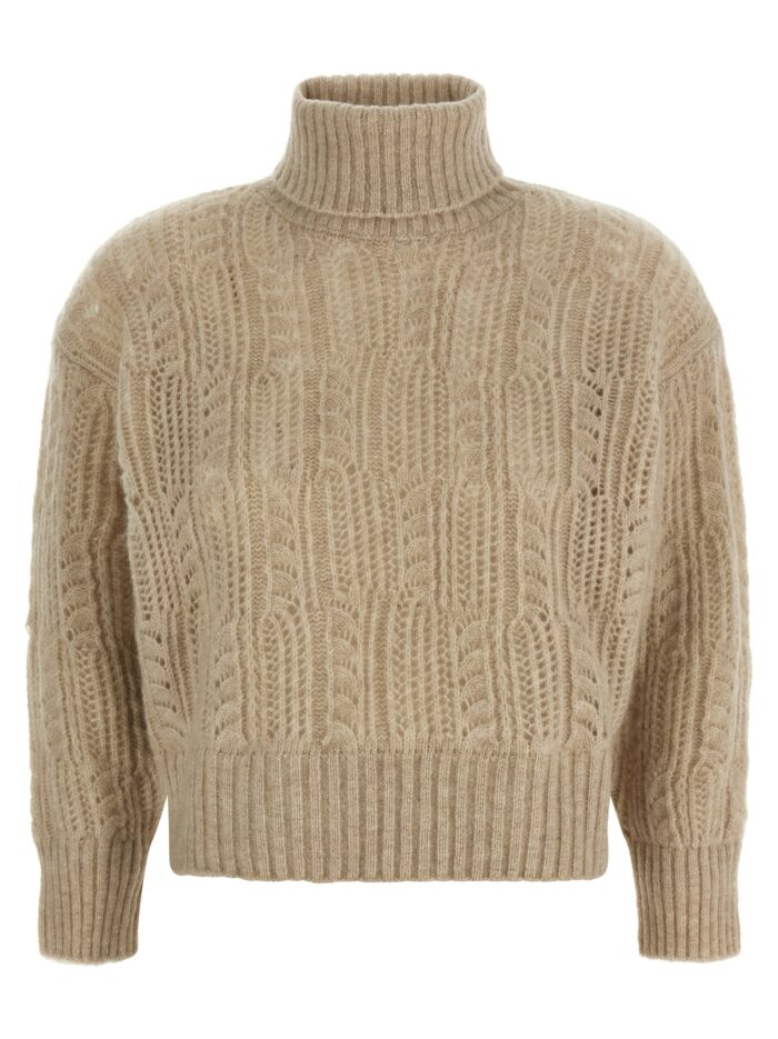 agnona openwork turtleneck sweater AGNONA Openwork Turtleneck Sweater