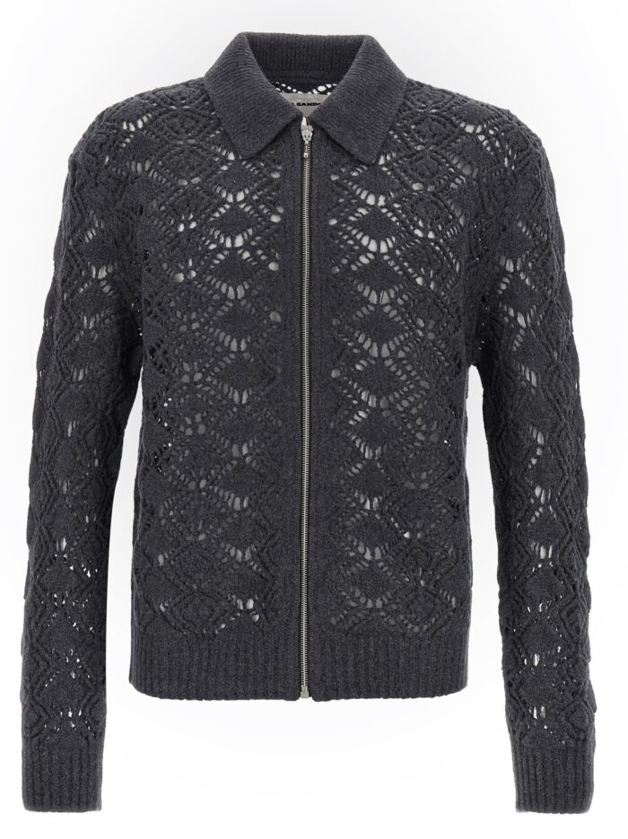jil sander openwork wool cardigan JIL SANDER Openwork Wool Cardigan