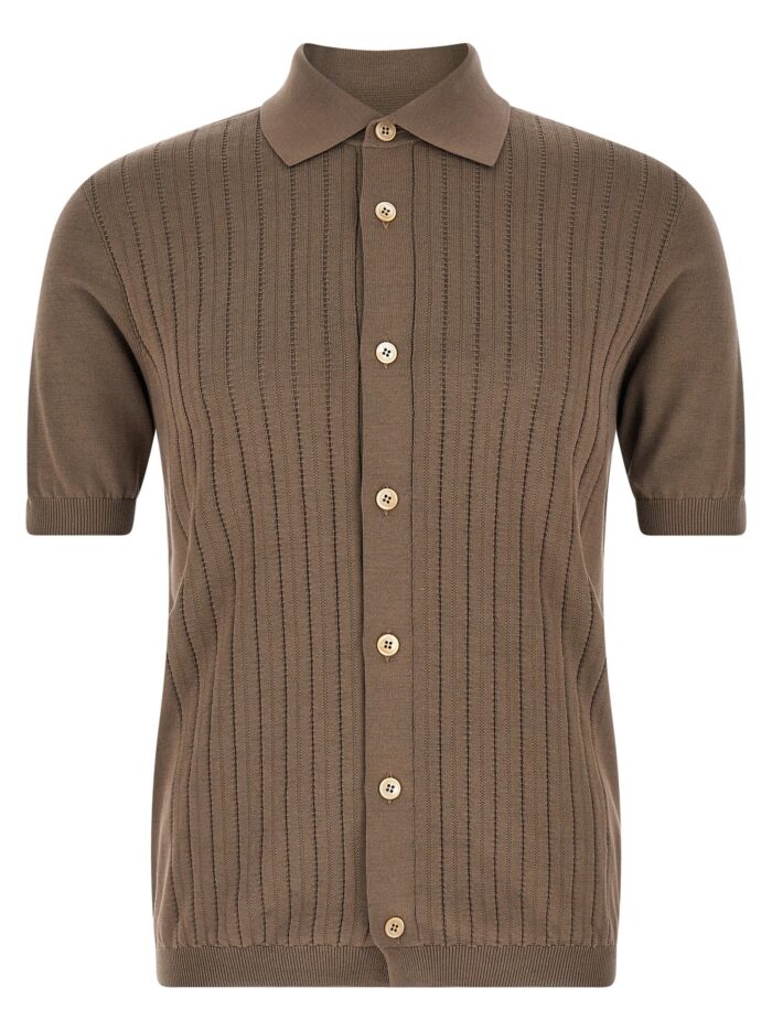 brunello cucinelli operated ribbed shirt Brunello Cucinelli Operated Ribbed Shirt