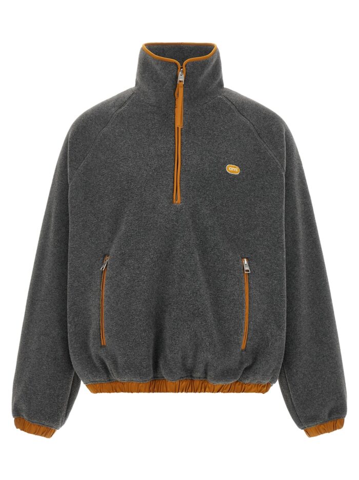 ami paris orange grey vareuse sweatshirt AMI PARIS Orange Grey Vareuse Sweatshirt