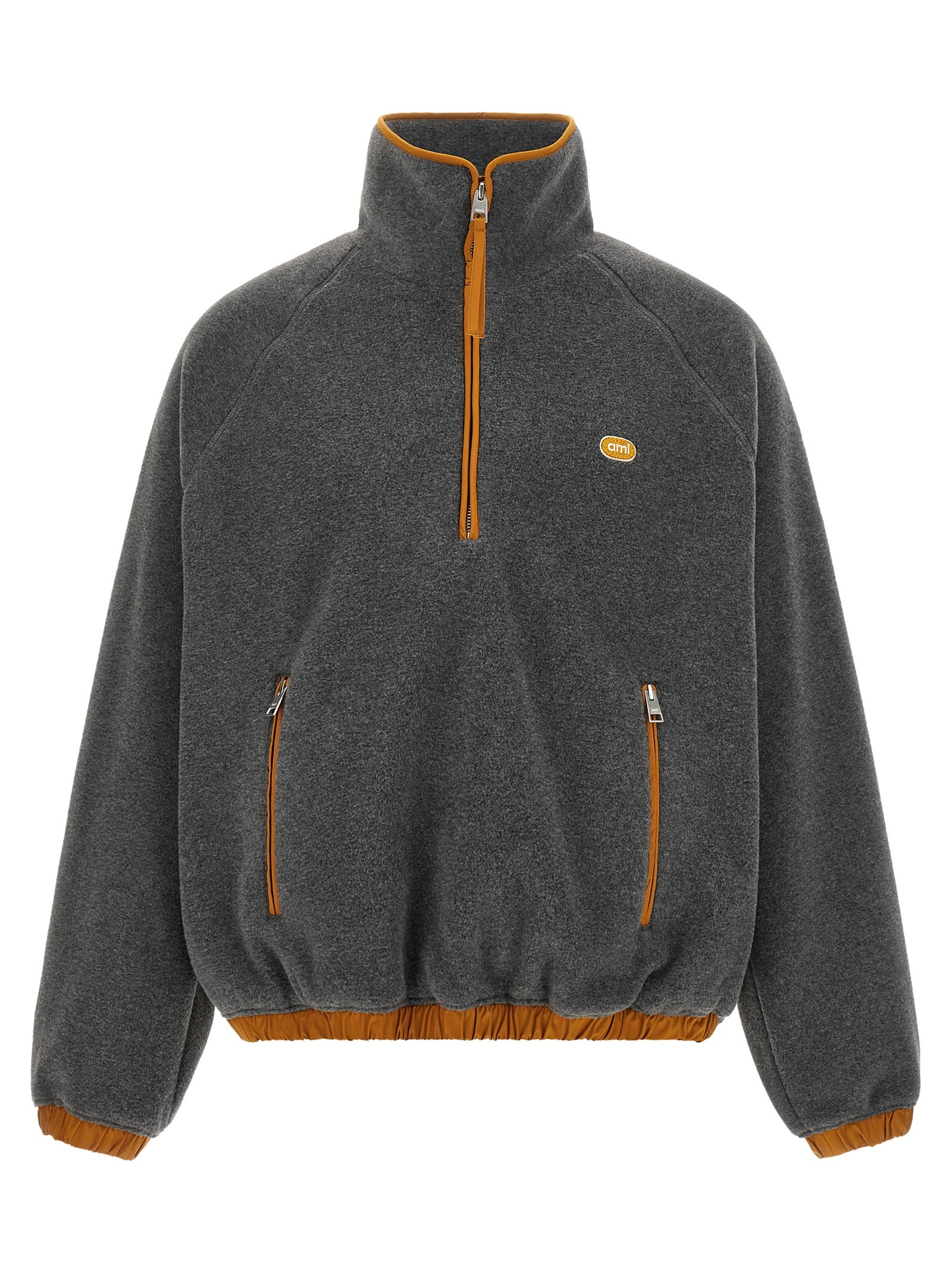 AMI PARIS Orange Grey Vareuse Sweatshirt