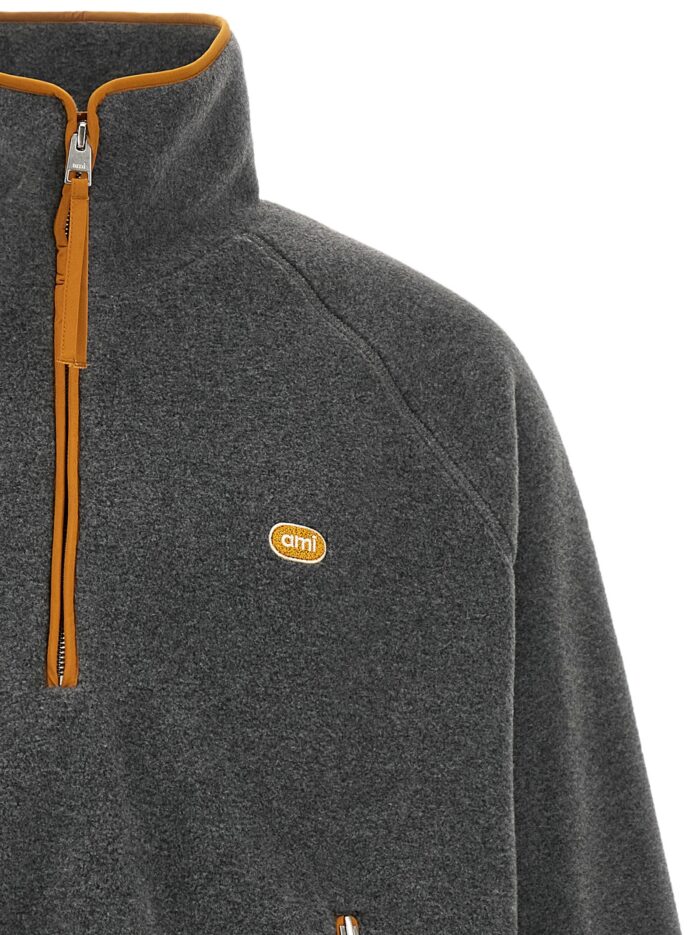 AMI PARIS Orange Grey Vareuse Sweatshirt