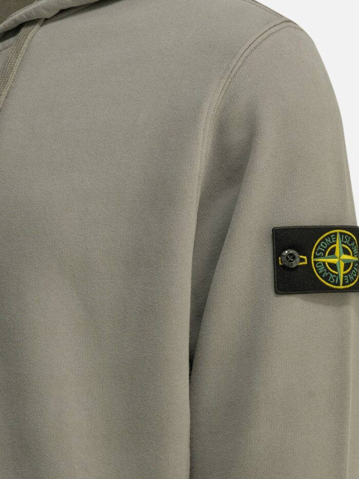 Stone Island Organic Cotton Sweatshirt With Lateral Logo Patch