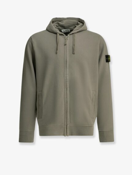 Stone Island Organic Cotton Sweatshirt With Lateral Logo Patch