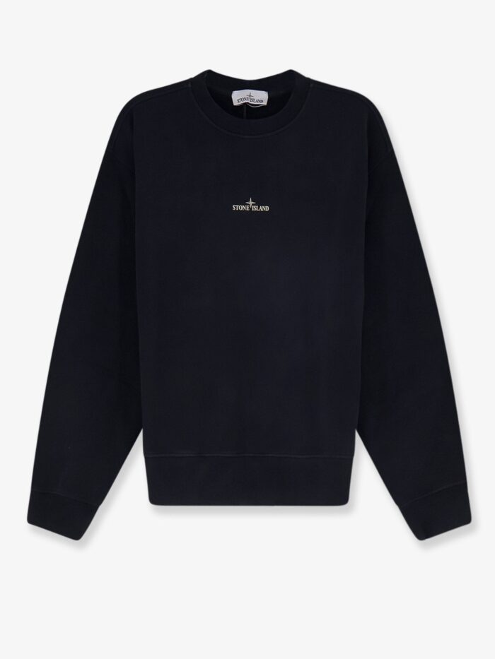 stone island organic cotton sweatshirt with logo print Stone Island Organic Cotton Sweatshirt With Logo Print