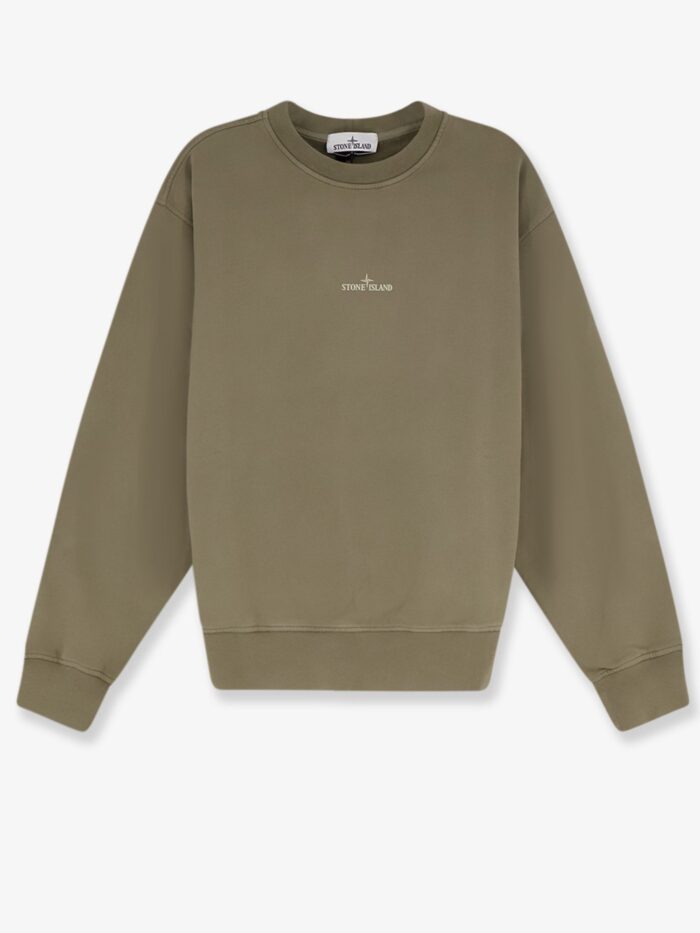 stone island organic cotton sweatshirt with logo print Stone Island Organic Cotton Sweatshirt With Logo Print