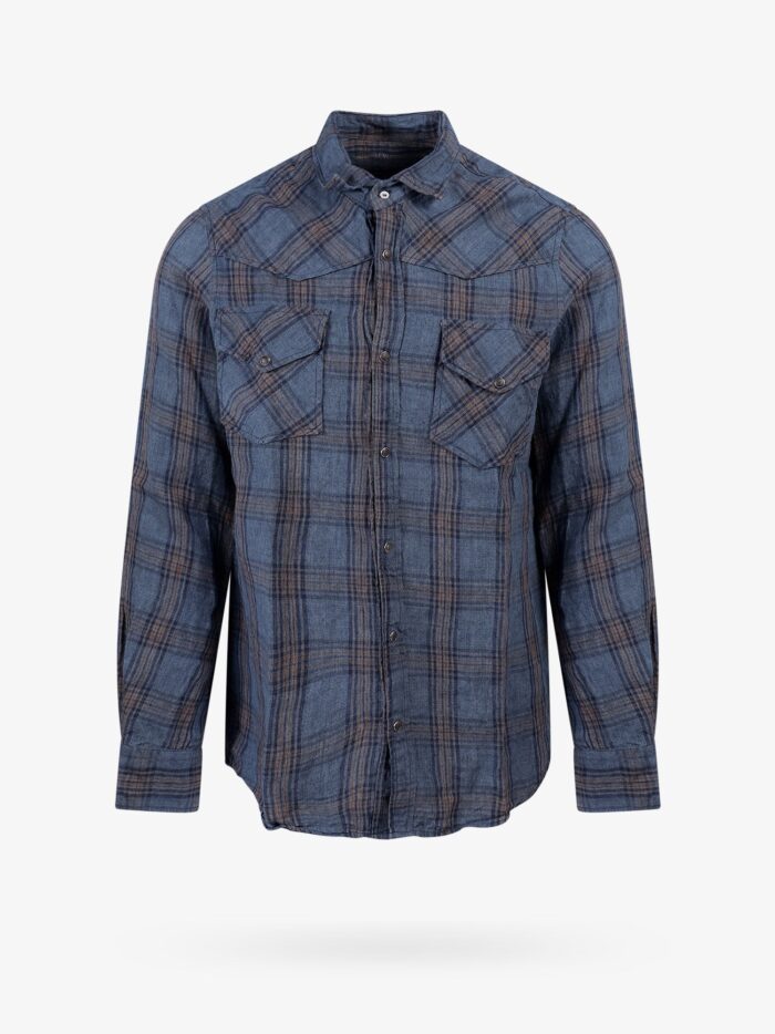 original vintage linen shirt with madras motif ORIGINAL VINTAGE Linen Shirt With Madras Motif