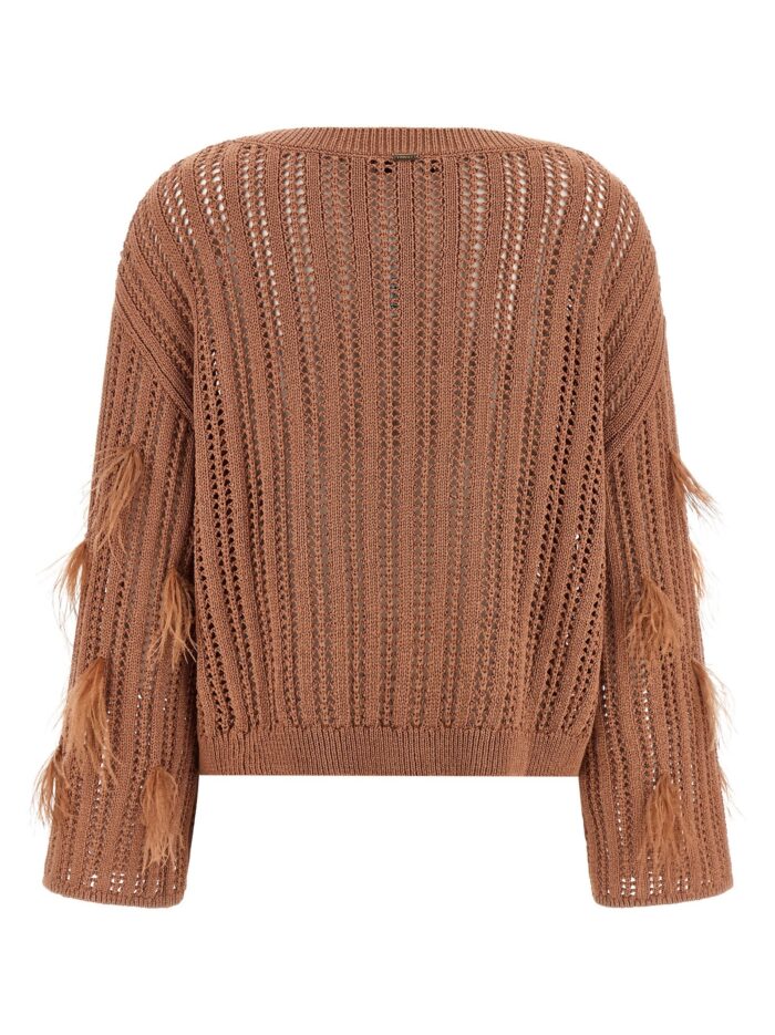 TWIN SET Ostrich Feather Sweater