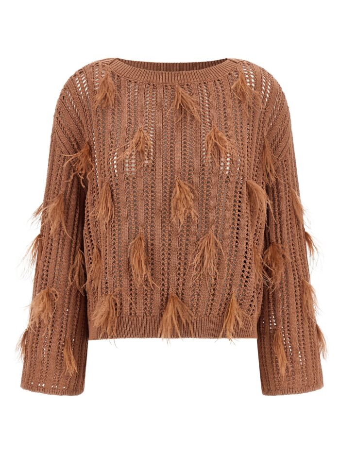 twin set ostrich feather sweater TWIN SET Ostrich Feather Sweater