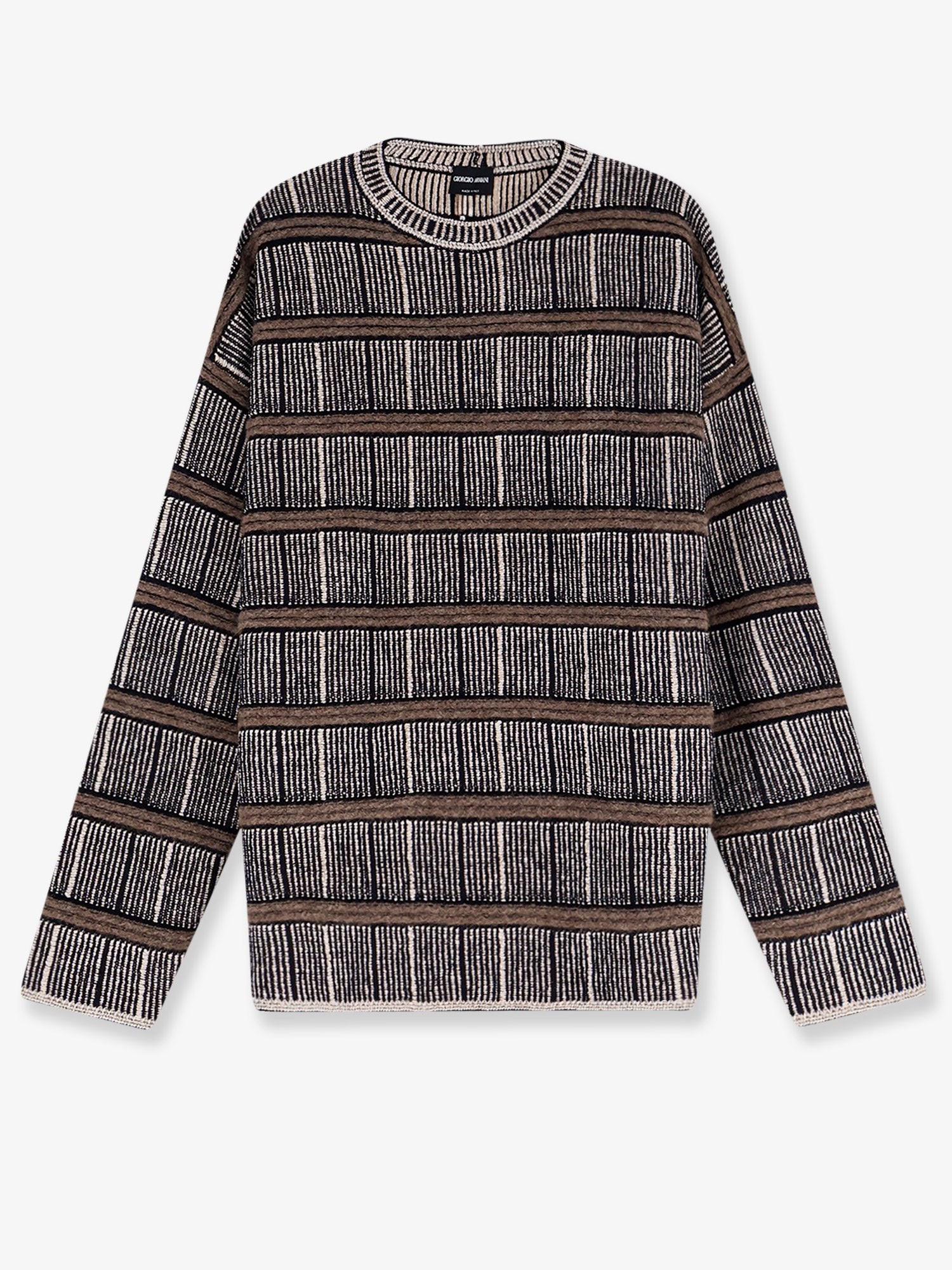 Giorgio Armani Over Striped Virgin Wool And Silk Sweater