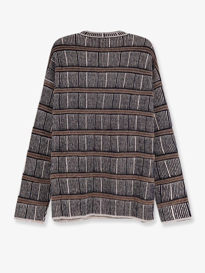 Giorgio Armani Over Striped Virgin Wool And Silk Sweater